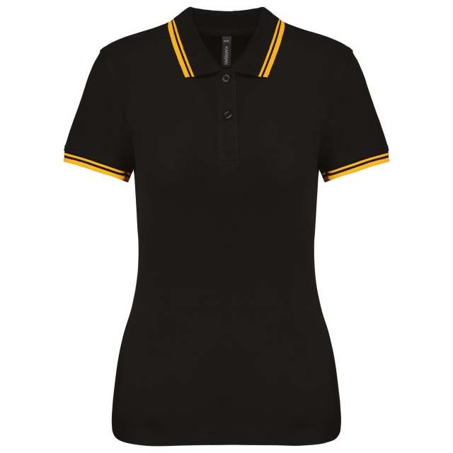 LADIE'S SHORT-SLEEVED POLOSHIRT WITH CONTRASTING PIPING