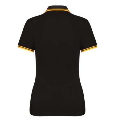 LADIE'S SHORT-SLEEVED POLOSHIRT WITH CONTRASTING PIPING