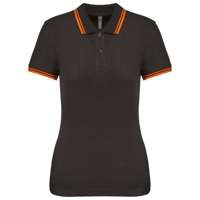 LADIE'S SHORT-SLEEVED POLOSHIRT WITH CONTRASTING PIPING