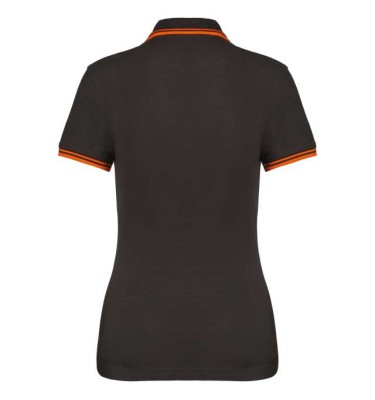 LADIE'S SHORT-SLEEVED POLOSHIRT WITH CONTRASTING PIPING