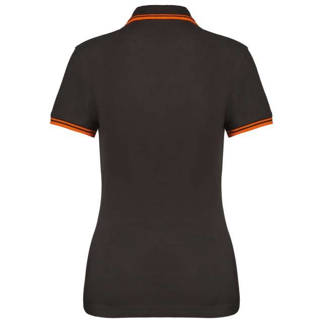 LADIE'S SHORT-SLEEVED POLOSHIRT WITH CONTRASTING PIPING