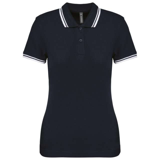 LADIE'S SHORT-SLEEVED POLOSHIRT WITH CONTRASTING PIPING