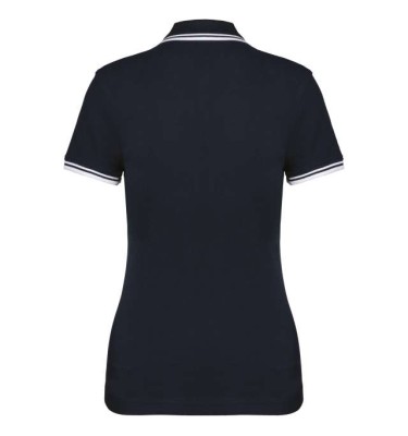 LADIE'S SHORT-SLEEVED POLOSHIRT WITH CONTRASTING PIPING