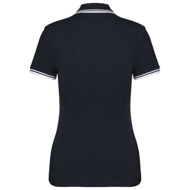 LADIE'S SHORT-SLEEVED POLOSHIRT WITH CONTRASTING PIPING