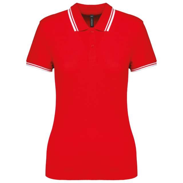 LADIE'S SHORT-SLEEVED POLOSHIRT WITH CONTRASTING PIPING