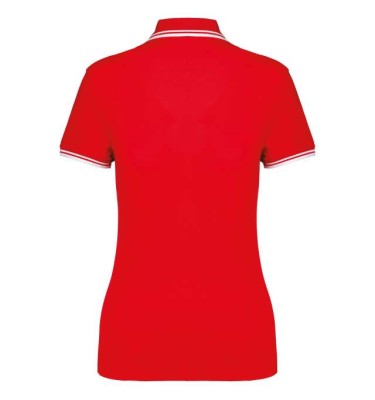 LADIE'S SHORT-SLEEVED POLOSHIRT WITH CONTRASTING PIPING