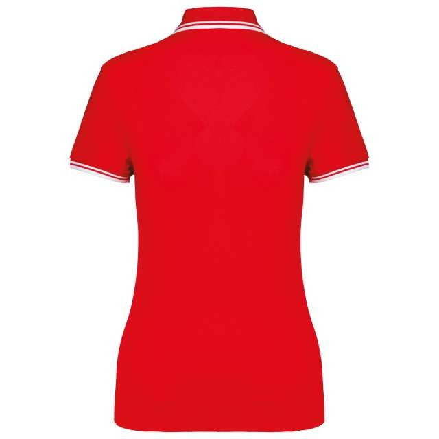 LADIE'S SHORT-SLEEVED POLOSHIRT WITH CONTRASTING PIPING