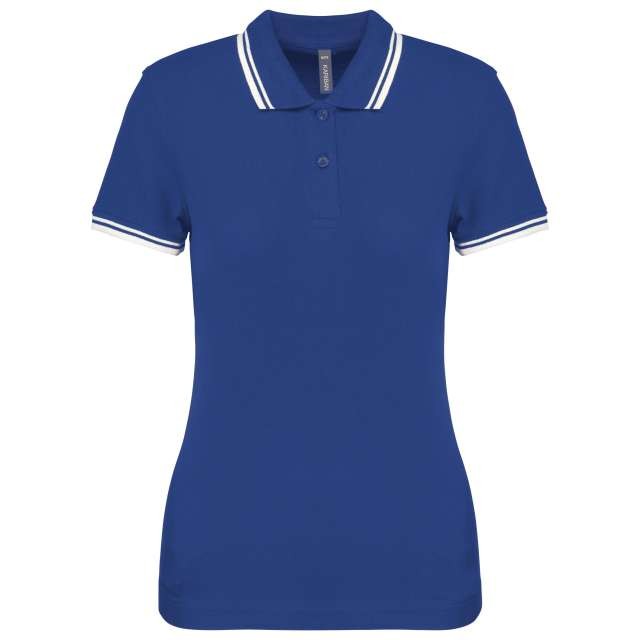 LADIE'S SHORT-SLEEVED POLOSHIRT WITH CONTRASTING PIPING