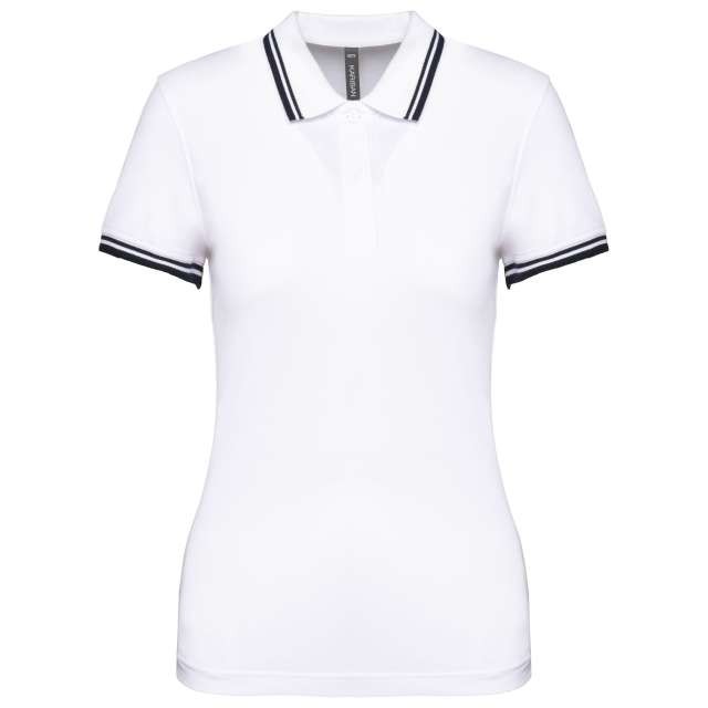 LADIE'S SHORT-SLEEVED POLOSHIRT WITH CONTRASTING PIPING