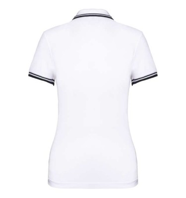 LADIE'S SHORT-SLEEVED POLOSHIRT WITH CONTRASTING PIPING