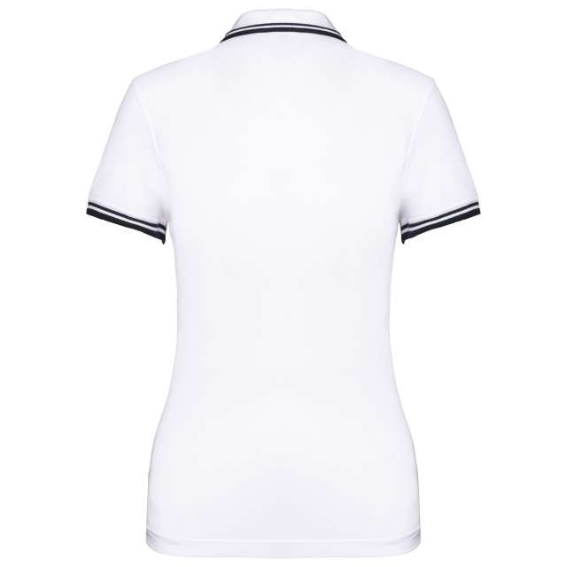 LADIE'S SHORT-SLEEVED POLOSHIRT WITH CONTRASTING PIPING