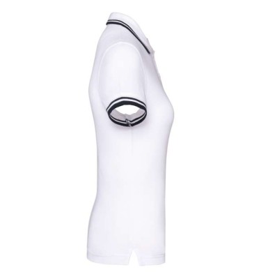 LADIE'S SHORT-SLEEVED POLOSHIRT WITH CONTRASTING PIPING