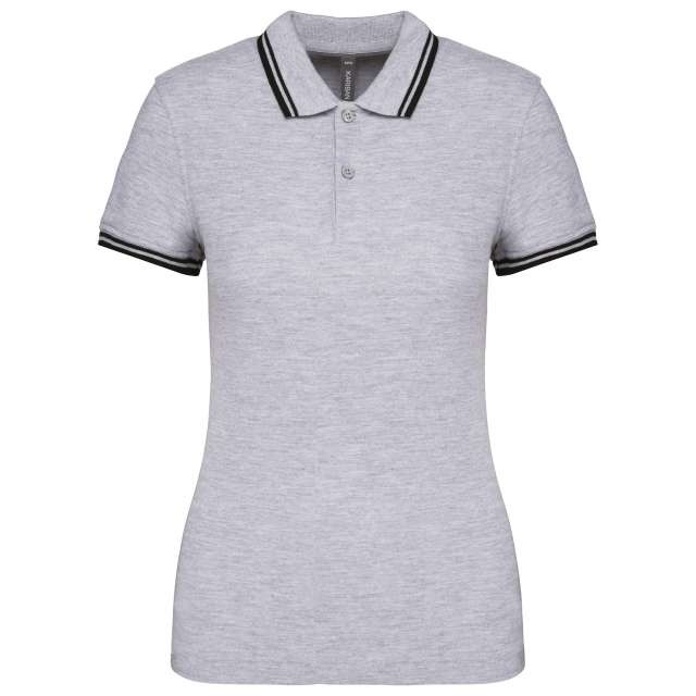 LADIE'S SHORT-SLEEVED POLOSHIRT WITH CONTRASTING PIPING