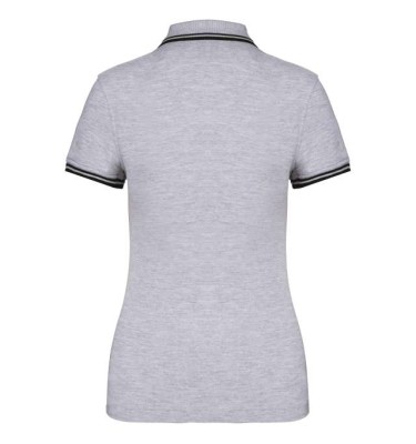 LADIE'S SHORT-SLEEVED POLOSHIRT WITH CONTRASTING PIPING