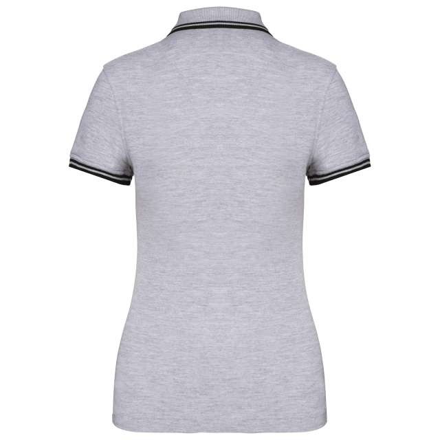 LADIE'S SHORT-SLEEVED POLOSHIRT WITH CONTRASTING PIPING