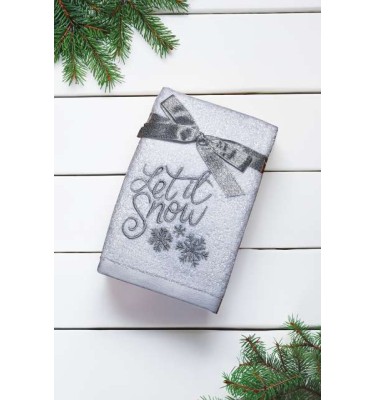 OLIMA CHRISTMAS TOWEL - LET IT SNOW FLAKES