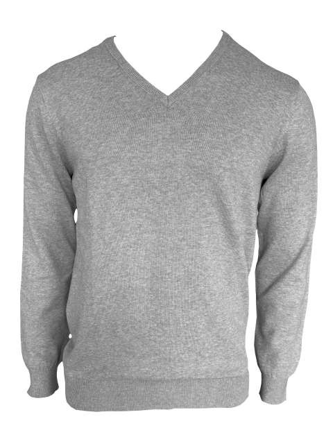 MEN’S V-NECK FINE GAUGE COTTON PULLOVER