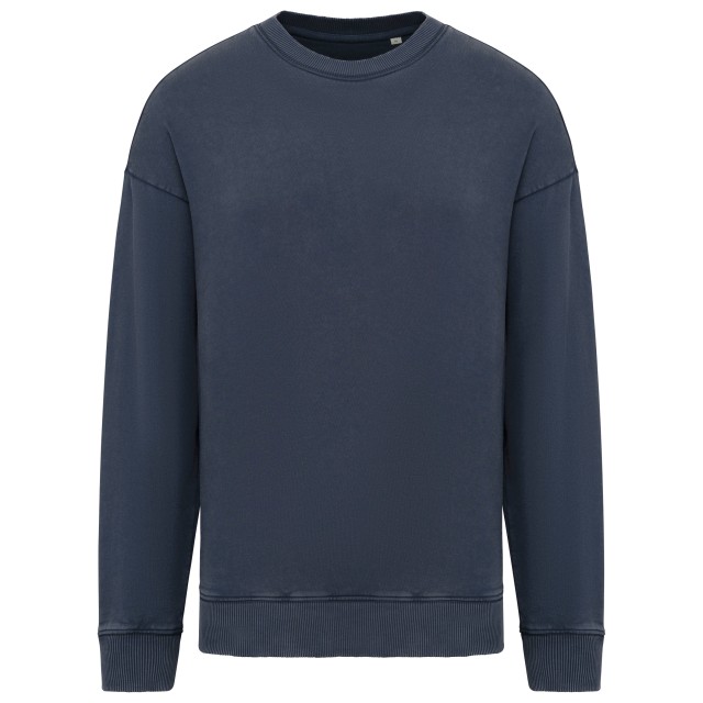 UNISEX WASHED EFFECT OVERSIZE ROUND NECK SWEATSHIRT