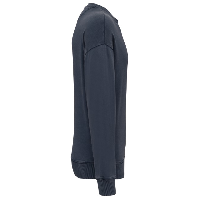 UNISEX WASHED EFFECT OVERSIZE ROUND NECK SWEATSHIRT