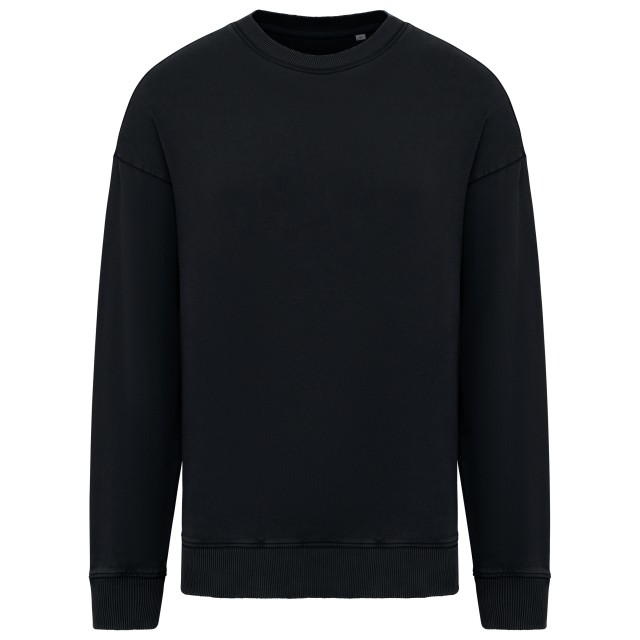 UNISEX WASHED EFFECT OVERSIZE ROUND NECK SWEATSHIRT
