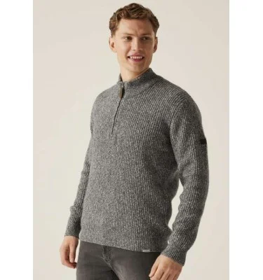 SOLOMON ZIP-NECK KNITTED PULLOVER