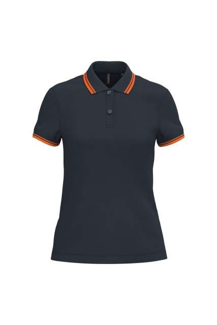 LADIE'S SHORT-SLEEVED POLOSHIRT WITH CONTRASTING PIPING