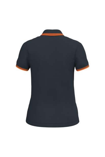 LADIE'S SHORT-SLEEVED POLOSHIRT WITH CONTRASTING PIPING