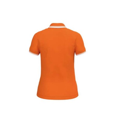 LADIE'S SHORT-SLEEVED POLOSHIRT WITH CONTRASTING PIPING