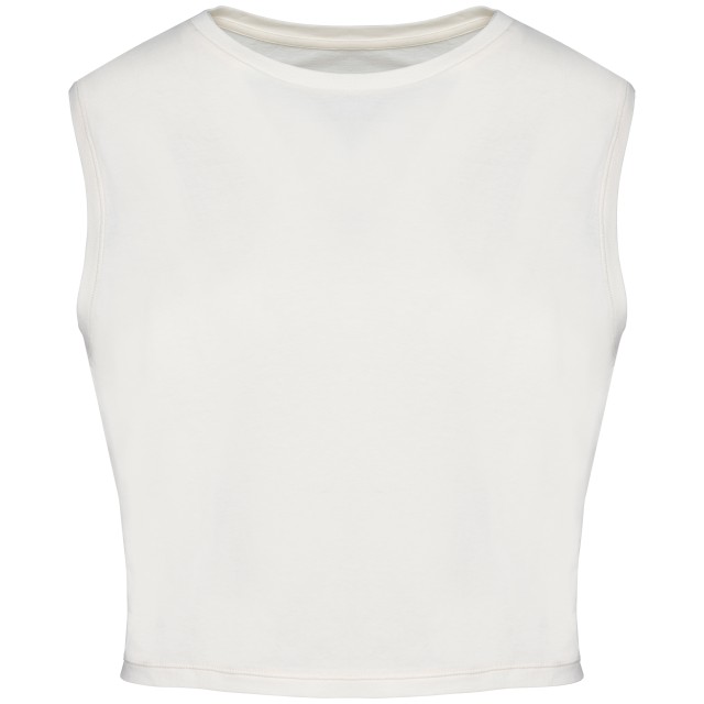 ECO-FRIENDLY LADIES’ SLEEVELESS CROP T-SHIRT