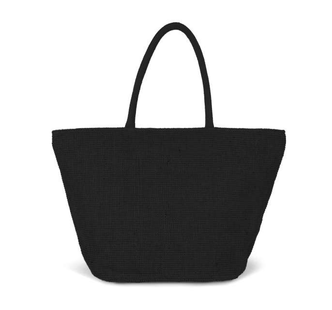 WOVEN JUTE SHOPPING BAG WITH KNIT CANVAS EFFECT