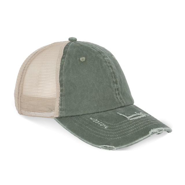 ECO-FRIENDLY UNISEX RIPPED EFFECT TRUCKER CAP