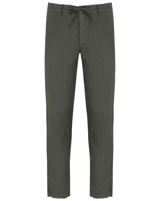 ECO-FRIENDLY MEN'S LINEN WASHED EFFECT TROUSERS