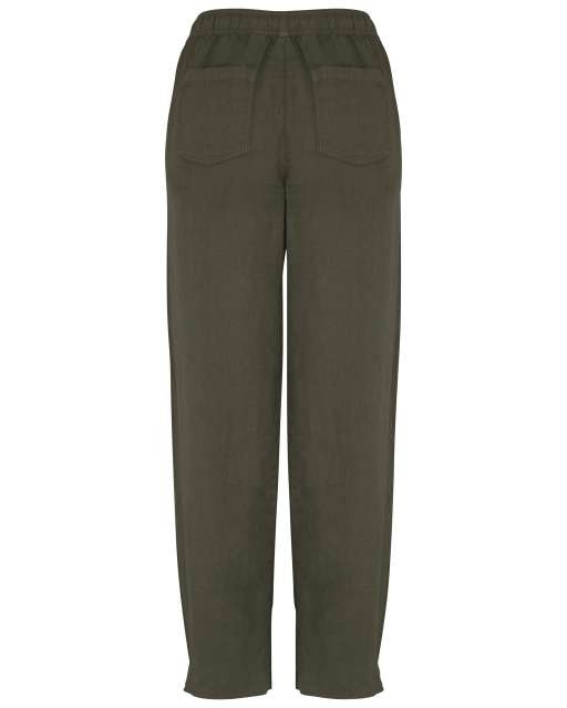 ECO-FRIENDLY LADIES' LINEN WASHED EFFECT TROUSERS
