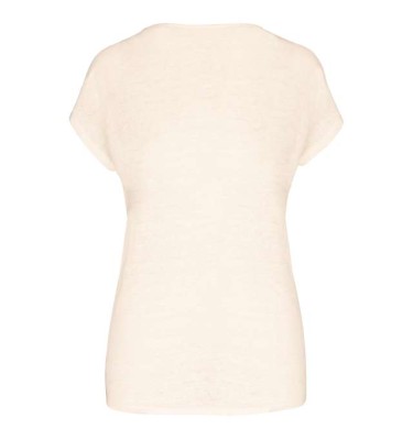 LADIES' V-NECK LINEN T-SHIRT
