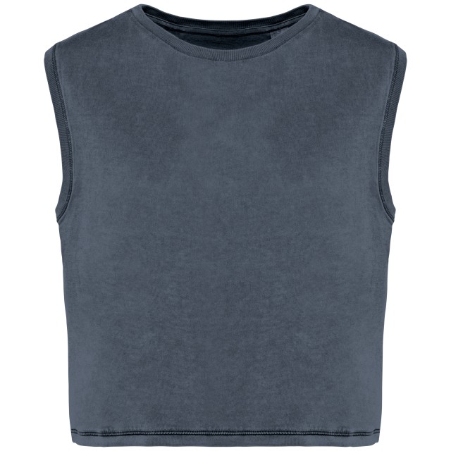 ECO-FRIENDLY LADIES’ SLEEVELESS CROP T-SHIRT