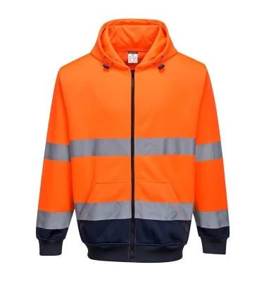 Hi-Vis Contrast Zipped Hoodie
