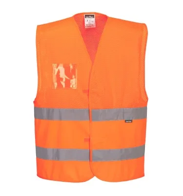 Hi-Vis Half Mesh Two Band Vest