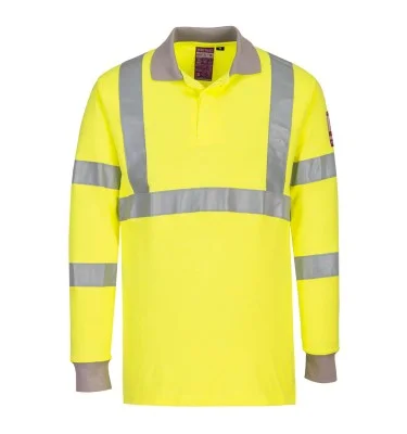 Modaflame Knit Hi-Vis FR Long Sleeve Polo Shirt