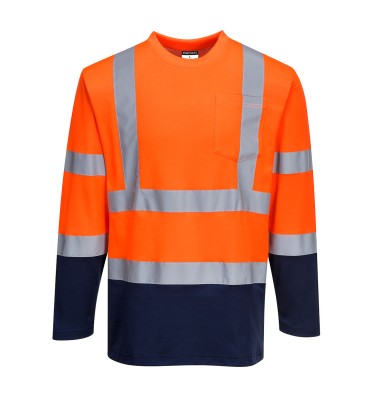 Hi-Vis Cotton Comfort Contrast T-Shirt L/S
