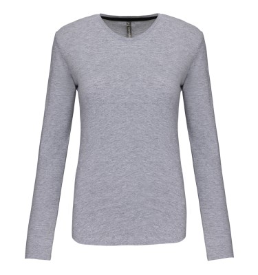 LADIES' LONG-SLEEVED CREW NECK T-SHIRT