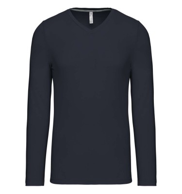 MEN'S LONG-SLEEVED V-NECK T-SHIRT