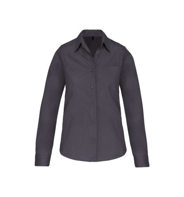 LADIES' LONG-SLEEVED COTTON POPLIN SHIRT