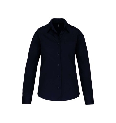LADIES' LONG-SLEEVED COTTON POPLIN SHIRT