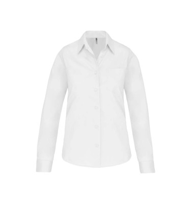 LADIES' LONG-SLEEVED COTTON POPLIN SHIRT
