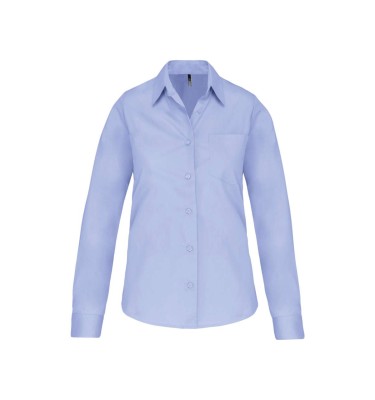 LADIES' LONG-SLEEVED COTTON POPLIN SHIRT
