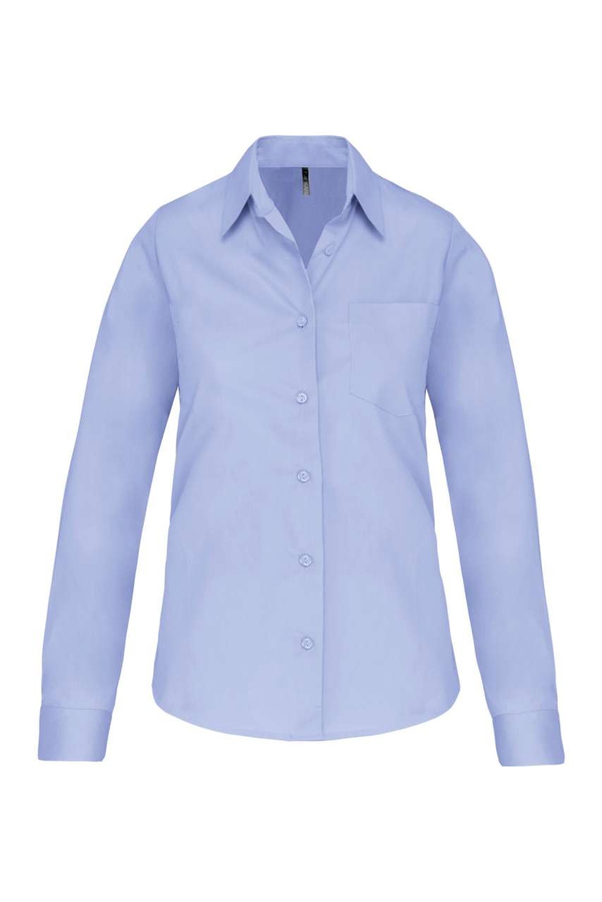 LADIES' LONG-SLEEVED COTTON POPLIN SHIRT