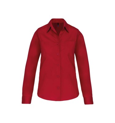 LADIES' LONG-SLEEVED COTTON POPLIN SHIRT