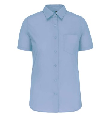 LADIES' SHORT-SLEEVED COTTON POPLIN SHIRT