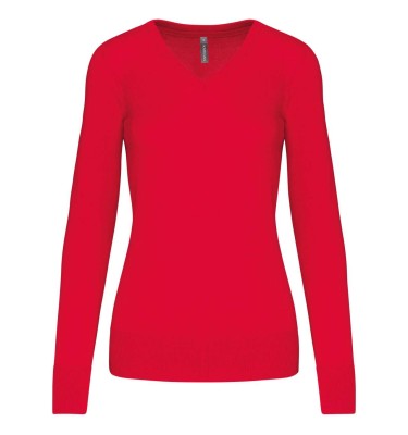 LADIES' V-NECK JUMPER