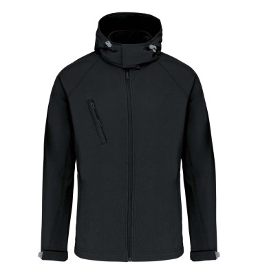 MEN'S DETACHABLE HOODED SOFTSHELL JACKET